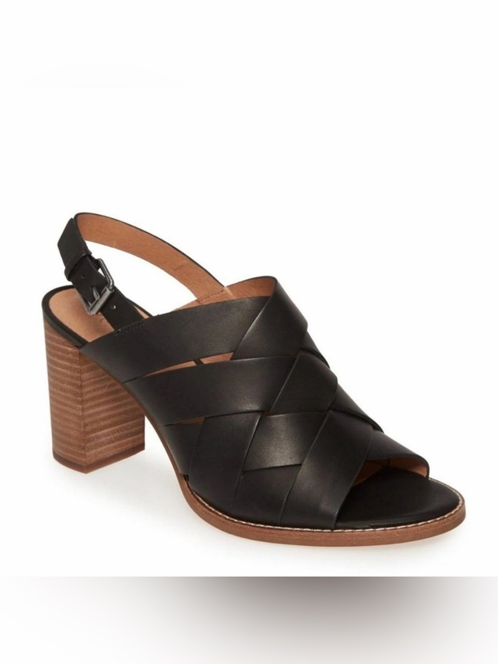 Madewell Woven slingback black Cindy Sandal Size 8